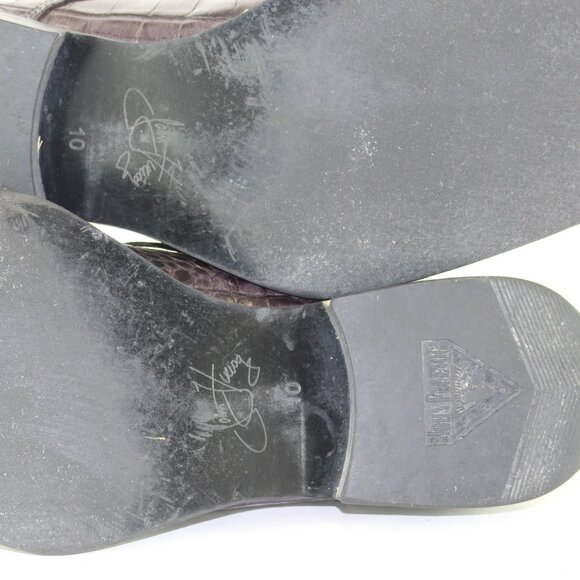 John Fleuvog Crocodile Reptile Style Pattern Men Leather Dress Shoes (10 US) - Picture 7 of 9